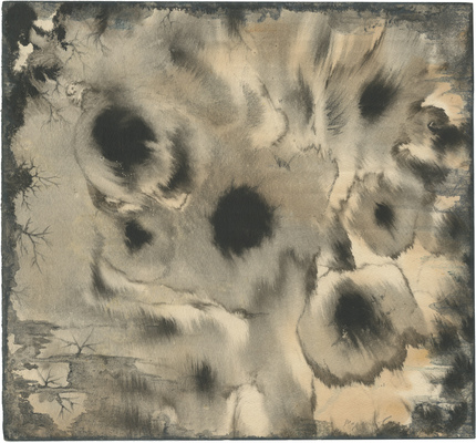 Тарханов Михаил Михайлович. Композиция с деревом на черном фоне (двухсторонняя работа)